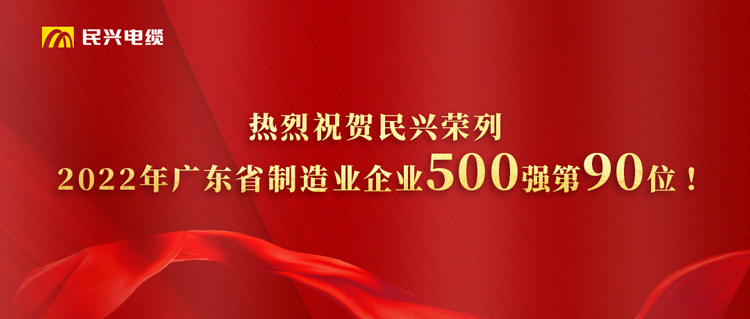 廣東省制造業(yè)企業(yè)500強榜單發(fā)布，民興躍居第90位！